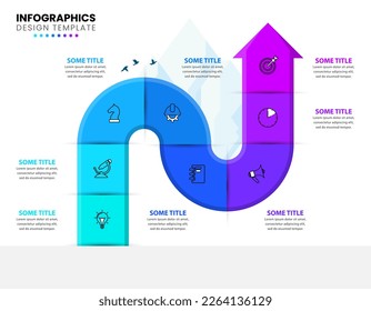 Infographic template with icons and 8 options or steps. Can be used for workflow layout, diagram, banner, webdesign. Vector illustration