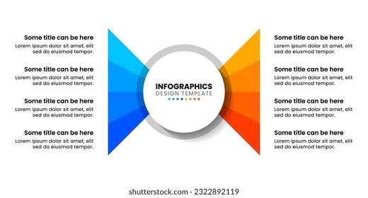Infographic template with icons and 8 options or steps. Circle. Can be used for workflow layout, diagram, banner, webdesign. Vector illustration