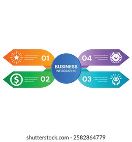 Infographic template with icons designed stylish 4 step business concept
