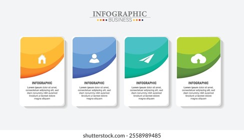 Infographic template with icons and options. Business concept for info graphics, flow charts, presentations, web sites