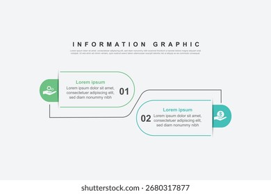Diseño de la Plantilla de la infografía Diseño de la línea de tiempo Proceso de 2 pasos para la ilustración del flujo de trabajo con estilo circular y de papel