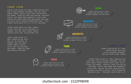 Infographic Template with line icons. Can be used for your presentation, workflow, business