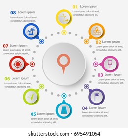 Infographic template with location icons, stock vector