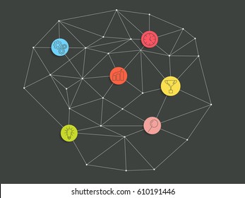 Infographic Template. Lowpoly Spider Web Business Diagram. Vector EPS 10