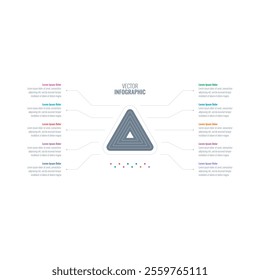 infographic template for magazine, annual report. infographic template for education, industry, business, science world. gray triangle infographic template. ten steps information template