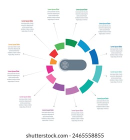 Infographic template for magazine, business, internet, annual report, education world. vector infographic template. twelve step briefing template