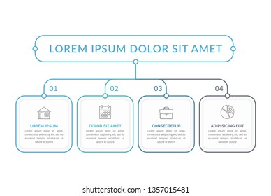 Infographic template with main title and 4 steps or options, workflow, process chart, vector eps10 illustration