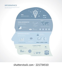 Infographic Template with Man's Head concept vector illustration