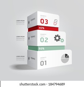 infographic template Modern box Design Minimal style / can be used for infographics / numbered banners / horizontal cutout lines / graphic or website layout vector