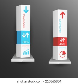 infographic template Modern box Design Minimal style / can be used for infographics / numbered banners / horizontal cutout lines / graphic or website layout vector
