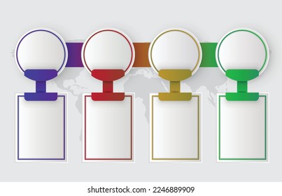 Infographic template of modern circle and square topic , presentation infographic vector