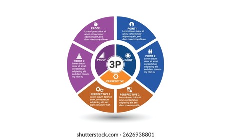 Infografía Plantilla del tema moderno de la línea de tiempo del gráfico circular, Vector de infografía de presentación