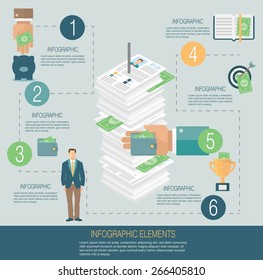 Infographic template, money concept