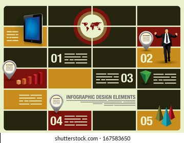 Infographic template with multiple fields for text and statistics