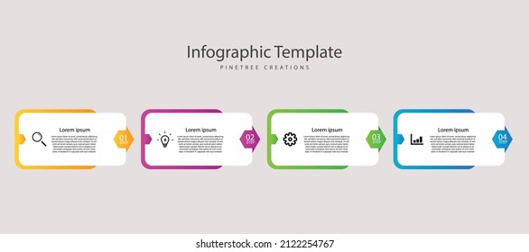 Infographic template new colourful, 4 step gradient, 2022 vector design eps 10 background design 