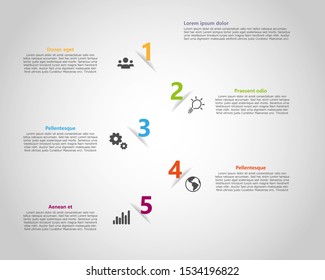 Infographic template with number point and easy line icons. Garaphic with place for your text. Vector