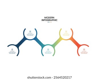 Infographic template with a number of steps and 5 options or steps. It can be used for processes, presentations, layouts, banners, info graphs.
