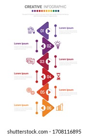 Die Infografik-Vorlage mit der Option Zahlen 6 kann für das Workflow-Layout, Diagramm, die Optionen zum Aufstocken der Zahlen verwendet werden.