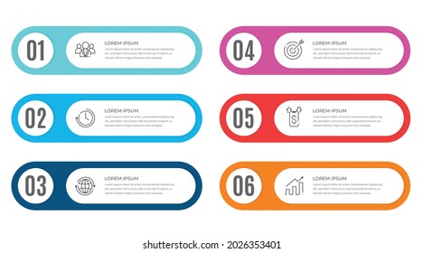 Infographic template with numbers 6 options.
