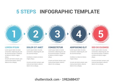 Infographic template with numbers in circles and text, five steps or options, process chart, vector eps10 illustration