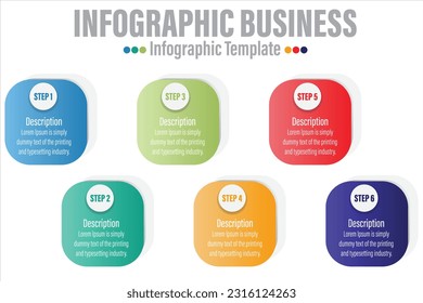 Infografik-Vorlage mit Zahlen sechs Option kann für Workflow-Layout, Diagramm, Anzahl Schritt-up Optionen verwendet werden.