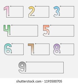 Infographic template with numbers steps set on gray background. For business success motivation. Write ideas plans and show presentations