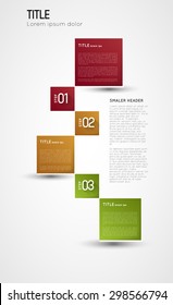 infographic template, option squares banners with shadow, design element