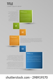 infographic template, option squares banners with shadow, design element