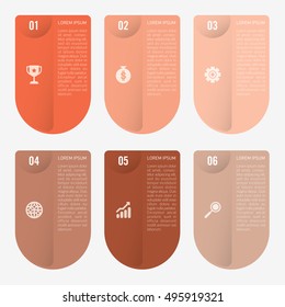 infographic template orange 6 options