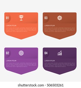 infographic template orange and purple 4 options
