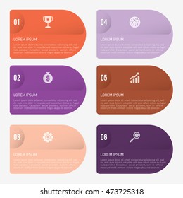 infographic template orange and purple 6 options