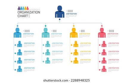 Infographic template for organization chart with business people icons. vector infographic for business.