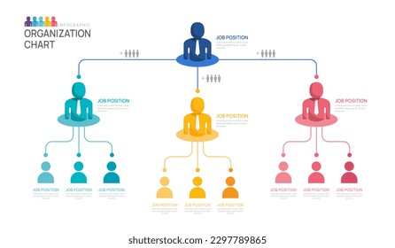 Infographic template for organization chart with business people icons. vector infographic for business.