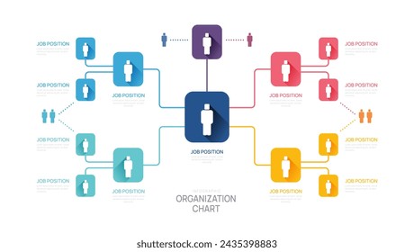 Infographic template for organization chart with business avatar icons. vector infographic for business.