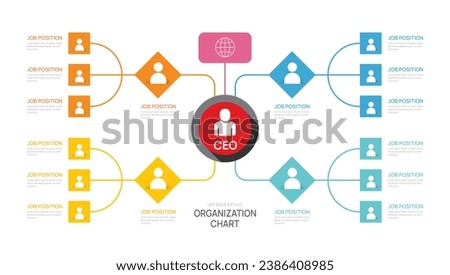 Infographic template for organization chart with business avatar icons. vector infographic for business.