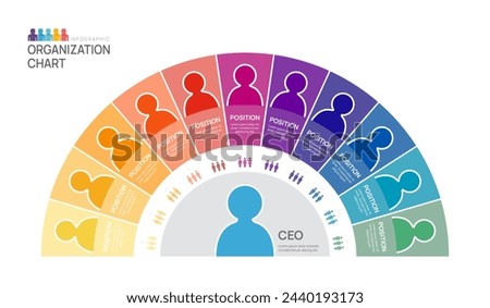 Infographic template for organization chart with business avatar icons. vector infographic for business.