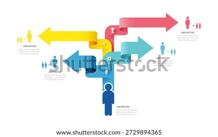 Infographic template for organization chart with business 4 avatar icons. vector infographic.