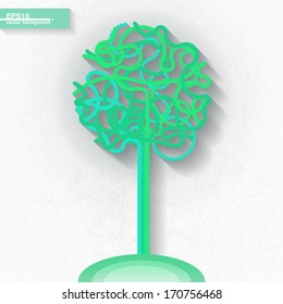 Infographic template with origami tree. Eps10