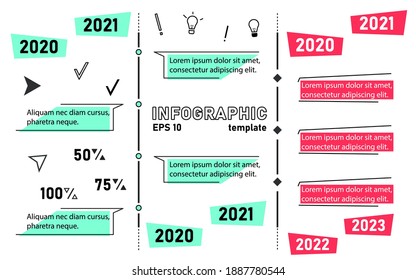Infographic template for perspective development. Visualisation concept for business ideas. Vector graphic.