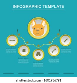 Infographic template for pet. 5 steps Mindmap diagram, presentation vector infographic.