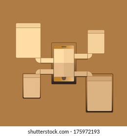 infographic template phone wolda empty fields for text or images