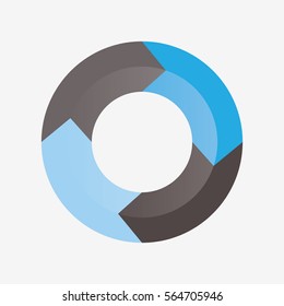 infographic template pie blue and black charts with 4 steps