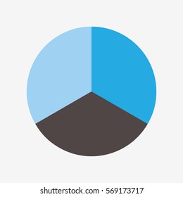 infographic template pie blue and black charts with 3 steps