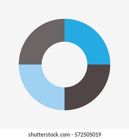 infographic template pie blue and black charts with 4 steps