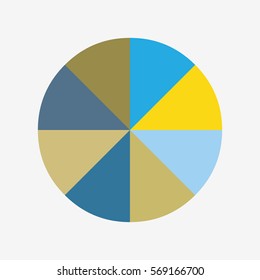 Infographic Template Pie Blue Yellow Charts Stock Vector (Royalty Free ...