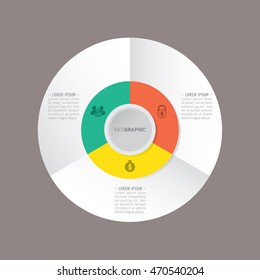 infographic template pie charts with 3 steps