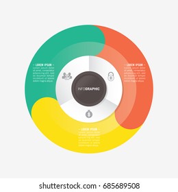 infographic template pie charts with 3 steps