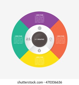 infographic template pie charts with 4 steps
