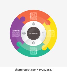 infographic template pie charts with 4 steps