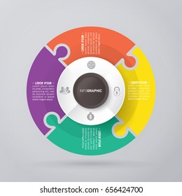 infographic template pie charts with 4 steps